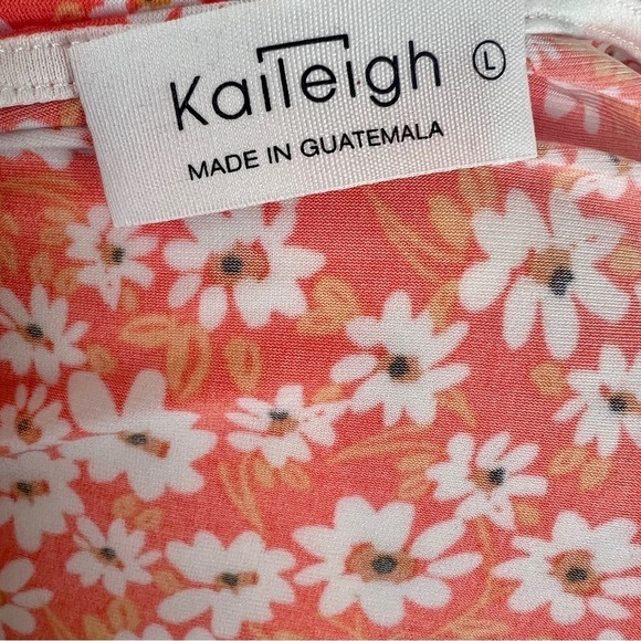 Kaileigh Dress from Stitch Fix size L Orange Floral Faux Wrap - Picture 5 of 6